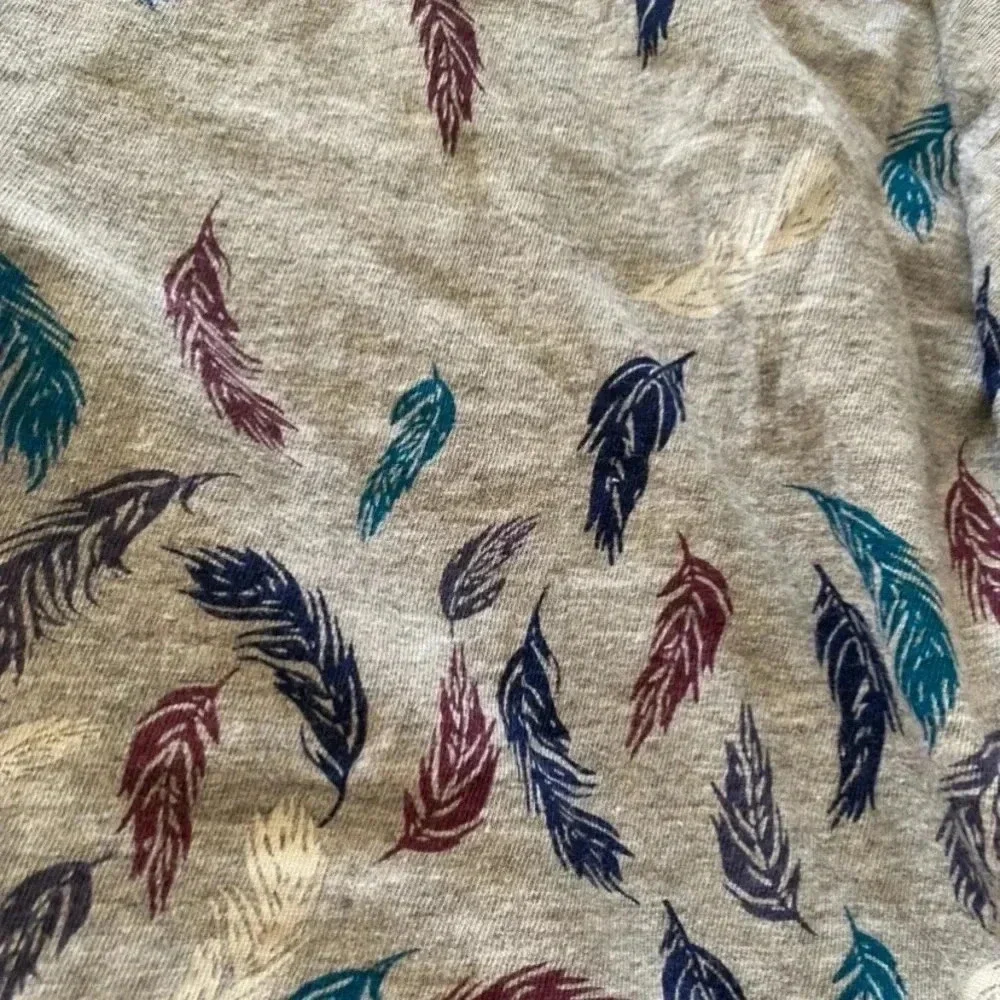 Old navy 5t swingy gray  tunic dress top with matching gray leggings leaf print